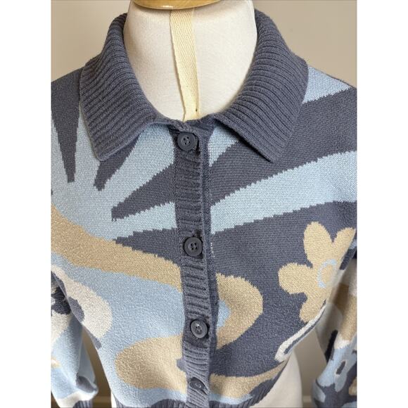 Hollister Y2K Cropped Cardigan Mod Floral Indie Sleaze XS - Picture 2 of 15